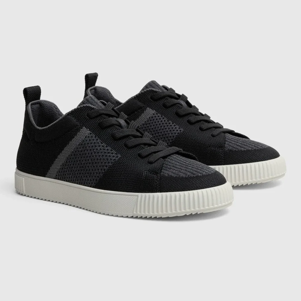 VIVAIA Knit Sneakers Lightweight Casual Shoes Black White Sole Size 9 EUR 40